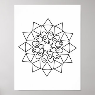 Poster - Couleur dans cette conception Mandala sim