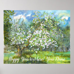 Poster Couleur d'aquarelle fleurie