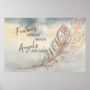 Poster Couleur d'aquarelle Inspiron Feather & Angel