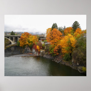 POSTER COULEUR DE LA RIVIÈRE SPOKANE