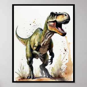 Poster Couleur de l'eau de Dinosaur Tyrannosaurus rex