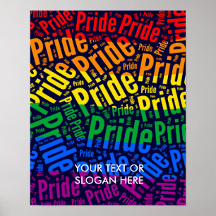 POSTER COULEUR DE MOTIF DE MOT DE FIERTÉ - .PNG