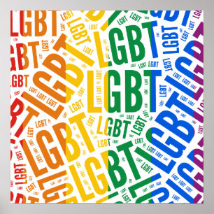 POSTER COULEUR DE MOTIF DE MOT DE LGBT