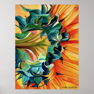 Poster Couleur de tournesol jaune peinture d'art original