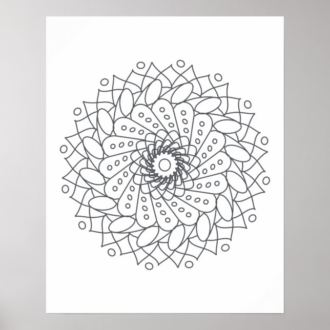Poster Couleur de votre propre Mandala Wall Art (Devant)