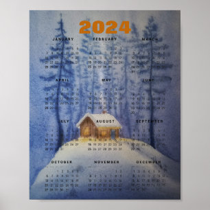 Poster Couleur d'eau calendrier 2024