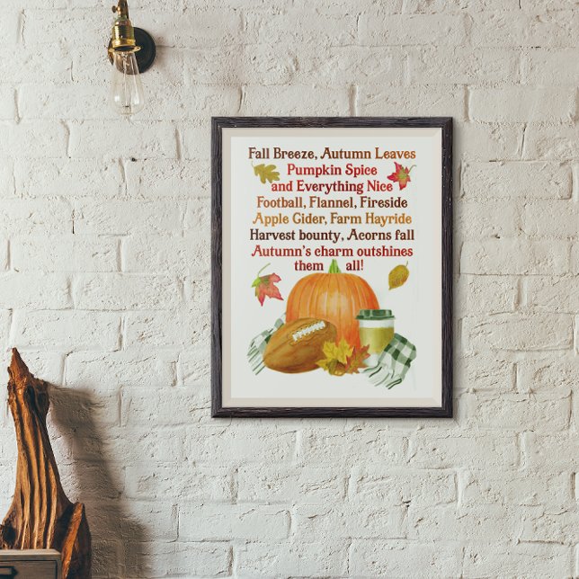 Poster Couleur d'eau Latte du Citrouille de football d'au (Créateur téléchargé)