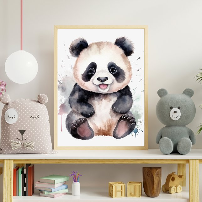 Poster Couleur d'eau pour bébé panda (Créateur téléchargé)