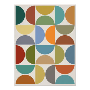 Poster Couleur des demi-cycles MCM sur crème