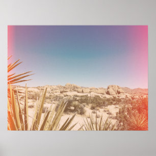 Poster Couleur Éclairage de fuite à Joshua Tree