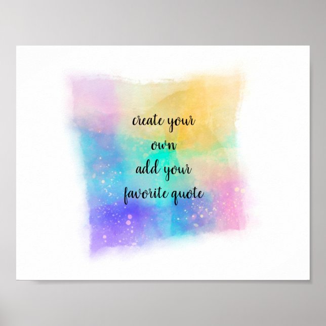 Poster couleur jolie aquarelle élégante ajouter une citat (Devant)