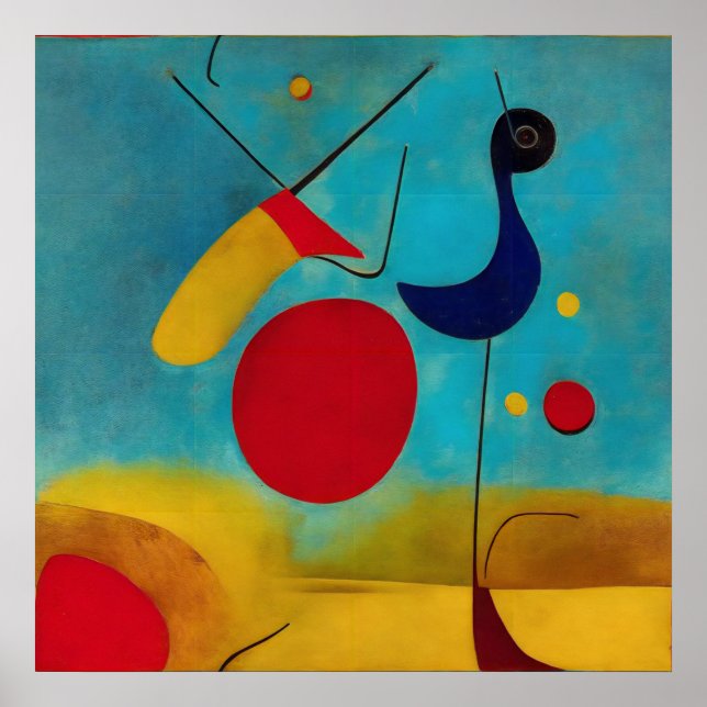 Poster Couleur moderne Abstrait coureur de route (Devant)
