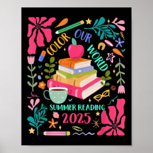 Poster Couleur Notre Monde Lecture Été 2025 Boho Wildflow