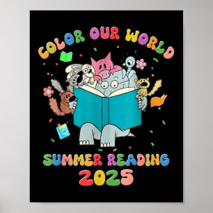 Poster Couleur Notre Monde Lecture Été 2025 Librarian Boo