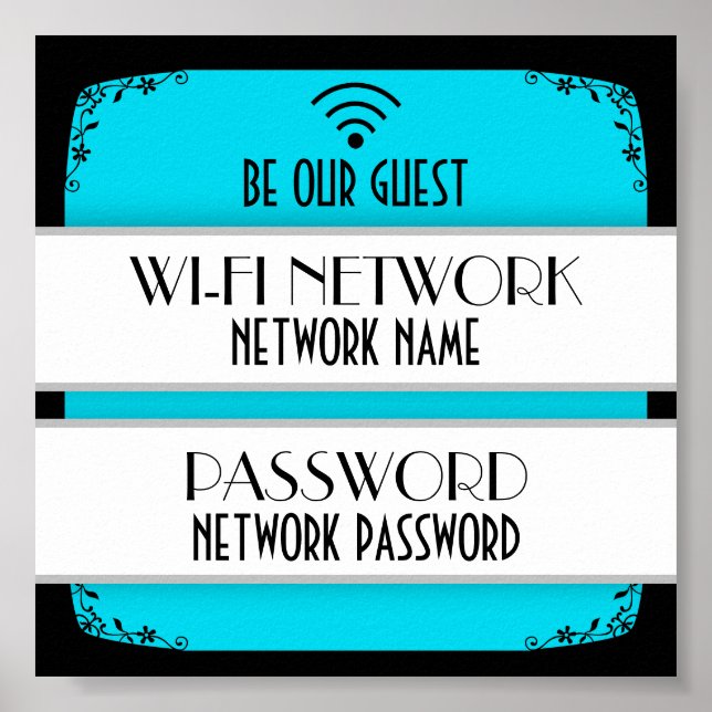 Poster Couleur personnalisée du mot de passe Wifi (Devant)
