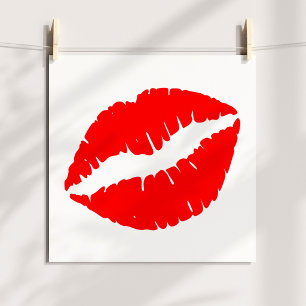 Poster Couleur unie minimaliste Rouge Baiser