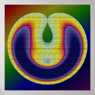 Poster Couleurs arc-en-ciel rouge jaune Abstrait