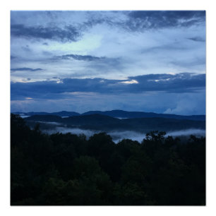 Poster Couleurs bleu-foncé de vue des Appalaches