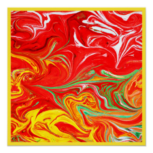 Poster Couleurs chaudes Art Motif. Acheter maintenant (Devant)