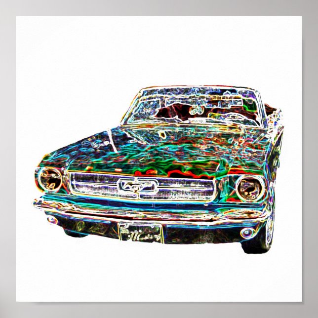Poster Couleurs cool Voiture (Devant)