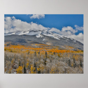 Poster Couleurs d'automne Aspens & Montagnes Rocheuses,
