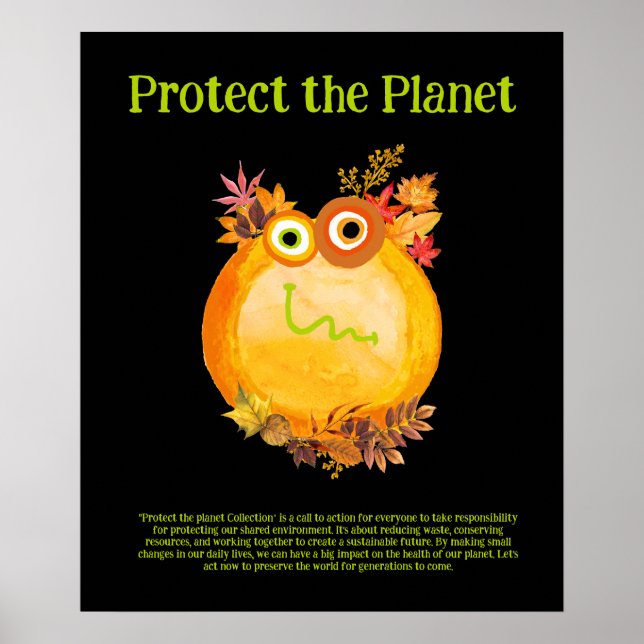 Poster couleurs d'automne PROTÉGER LA PLANÈTE, SAUVER L'A (Devant)
