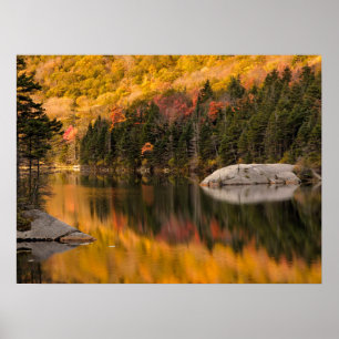 Poster Couleurs d'automne reflétées sur l'étang du castor
