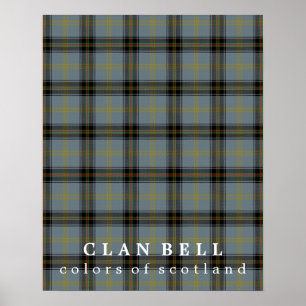 Poster Couleurs de Bell de clan de tartan de l'Ecosse