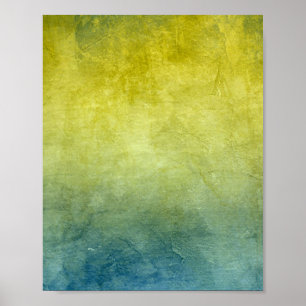 Poster Couleurs de Grunge - Jaune & Bleu
