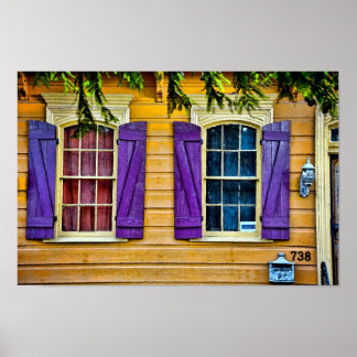 Poster Couleurs de la Nouvelle-Orléans - Shutters Print