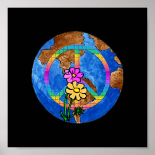 Poster Couleurs de la paix mondiale