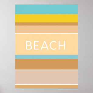 Poster Couleurs de la plage Sable Océan Moderne Abstrait