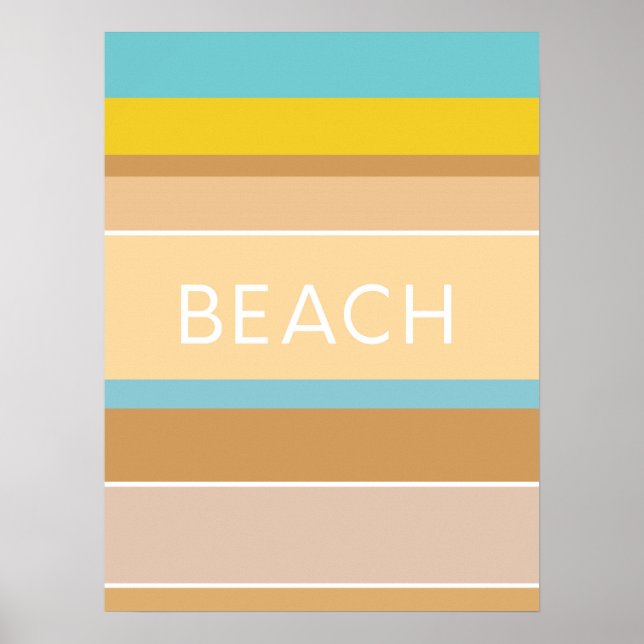 Poster Couleurs de la plage Sable Océan Moderne Abstrait (Devant)