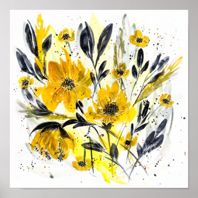 Poster Couleurs de l'année Aquarelle moderne Floral (Devant)