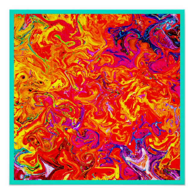 Poster Couleurs de lave en gras Conception abstraite (Devant)