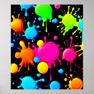 Poster Couleurs de peinture brillantes et en gras