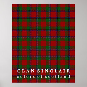 Poster Couleurs de Sinclair de clan de tartan de l'Ecosse