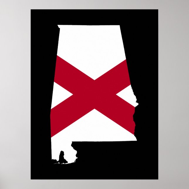 Poster Couleurs du drapeau de l'Alabama (Devant)