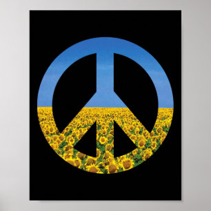 Poster Couleurs du drapeau ukrainien Ciels bleus Champ de