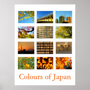 Poster Couleurs du Japon (jaune/orange)