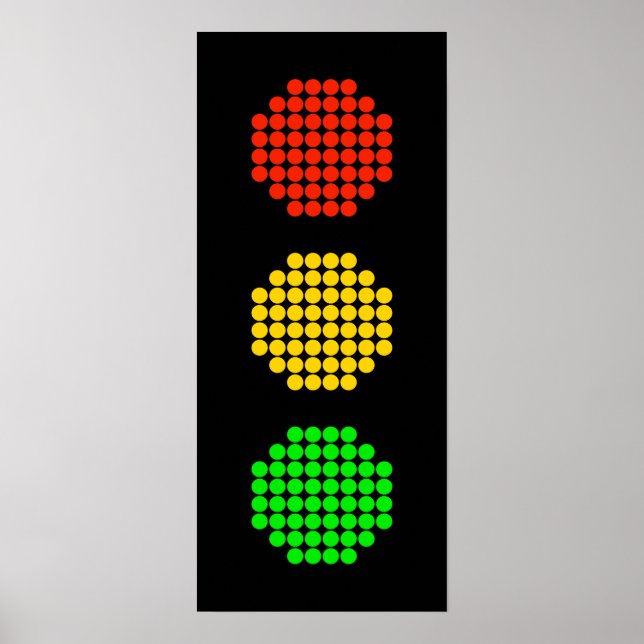Poster Couleurs du point stoplight (Devant)