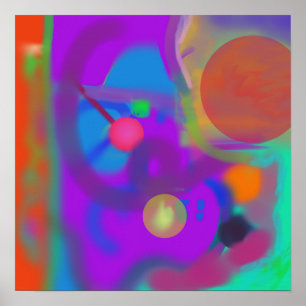 Poster Couleurs en gras avec formes circulaires