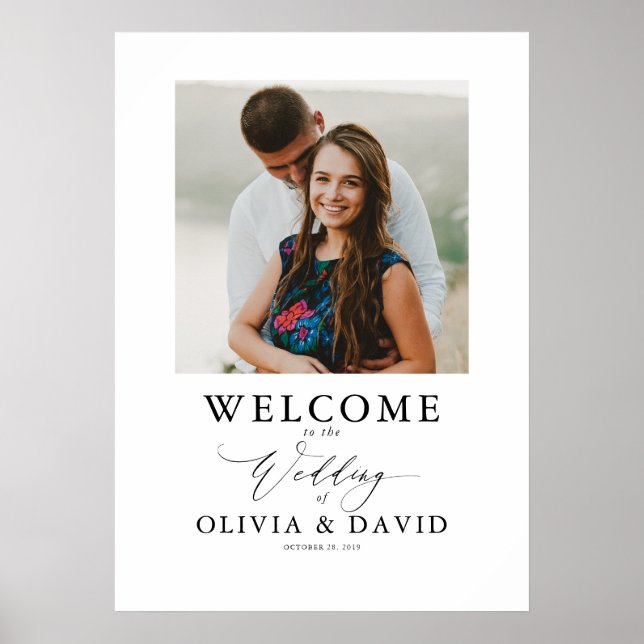 Poster Couleurs modifiables Mariage moderne Accueil Signe (Devant)