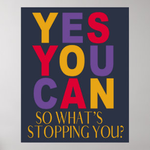 Poster Couleurs Motivationnelles tendance Oui Vous Pouvez