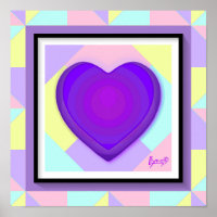 Couleurs pastel & coeurs violets battre