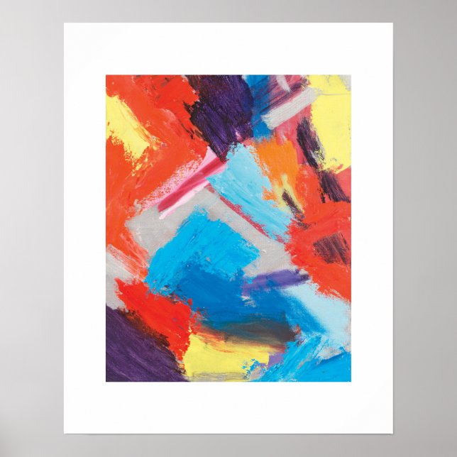 Poster Couleurs primaires Abstraites (Devant)