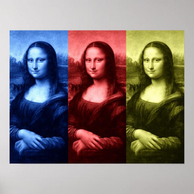 Poster Couleurs primaires Mona Lisa (Devant)