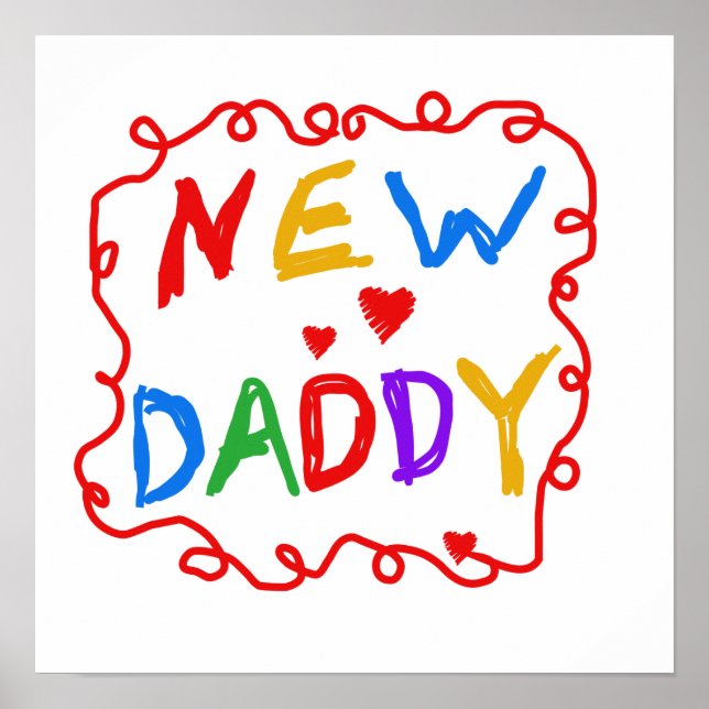 Poster Couleurs primaires Nouveaux cadeaux papa (Devant)