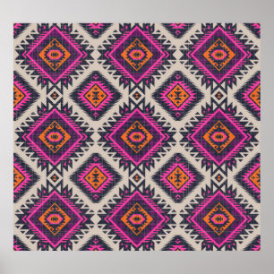 Poster Couleurs rétro, design Navajo tribal.
