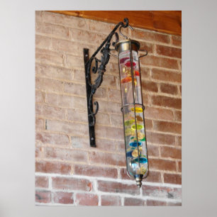 Poster Couleurs Sur Un Mur En Briques